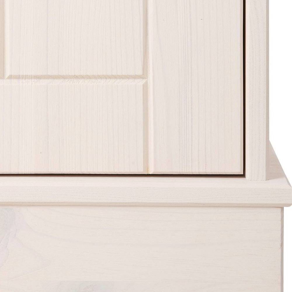 Highboard Vitrine in Weiß und Kiefer Honig - Zentra
