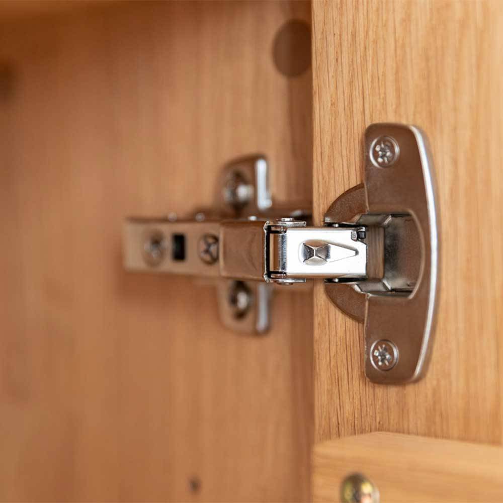 Eichenholz Hängevitrine mit Hirnholz Applikation - Deruta