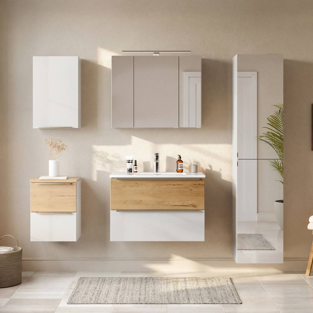 Badezimmer-Waschplatz in Mattweiß - Yvonja (zweiteilig)