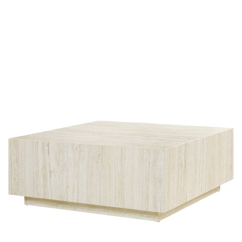 Block Couchtisch in Beige Travertin Optik - Arathan