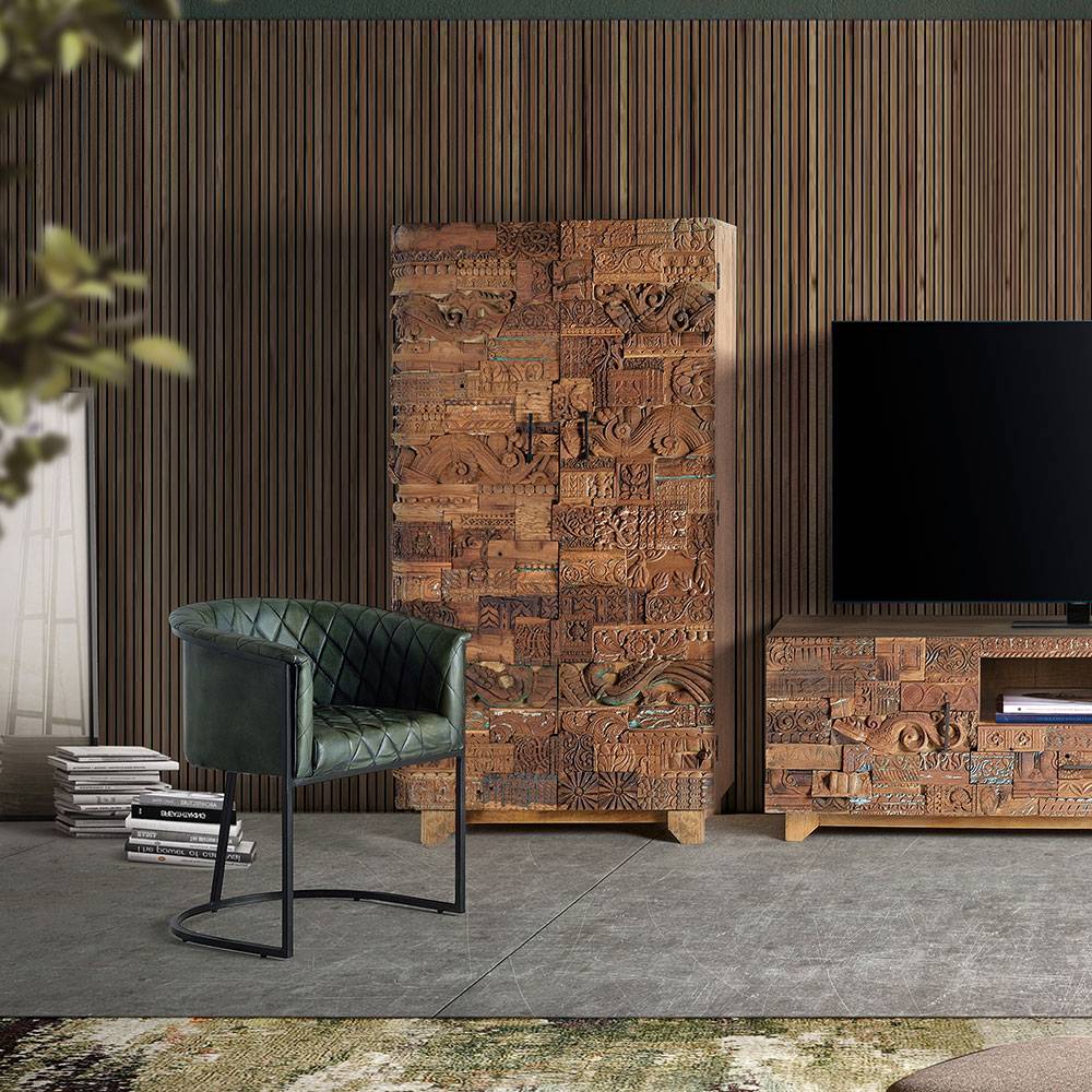 Design Wohnzimmerschrank aus Mangoholz rustikal - Lacid