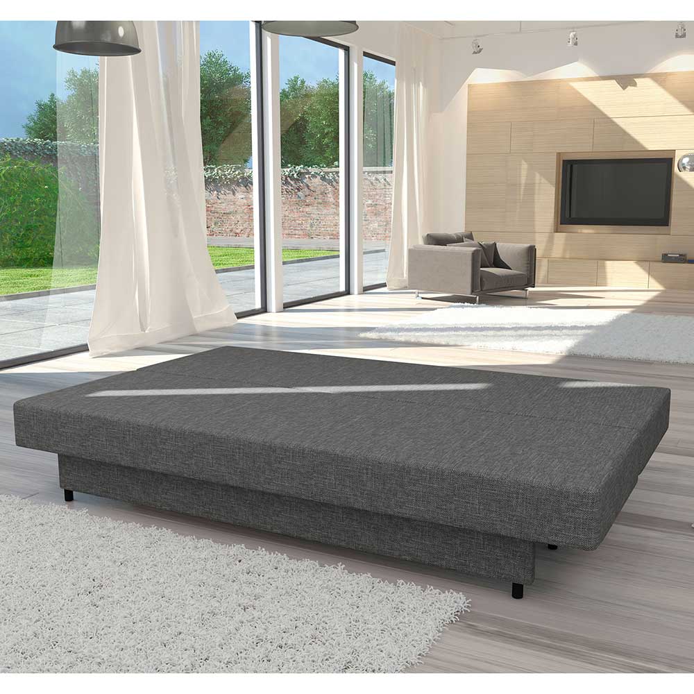 Zweisitzer Schlafsofa in Dunkelgrau meliert - Prasido