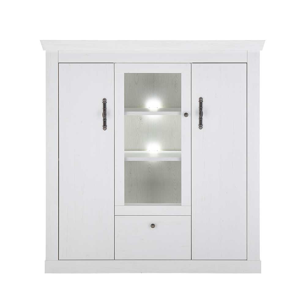 Esszimmer Möbel Set in weißer Holzoptik Pinie - Liancos (vierteilig)