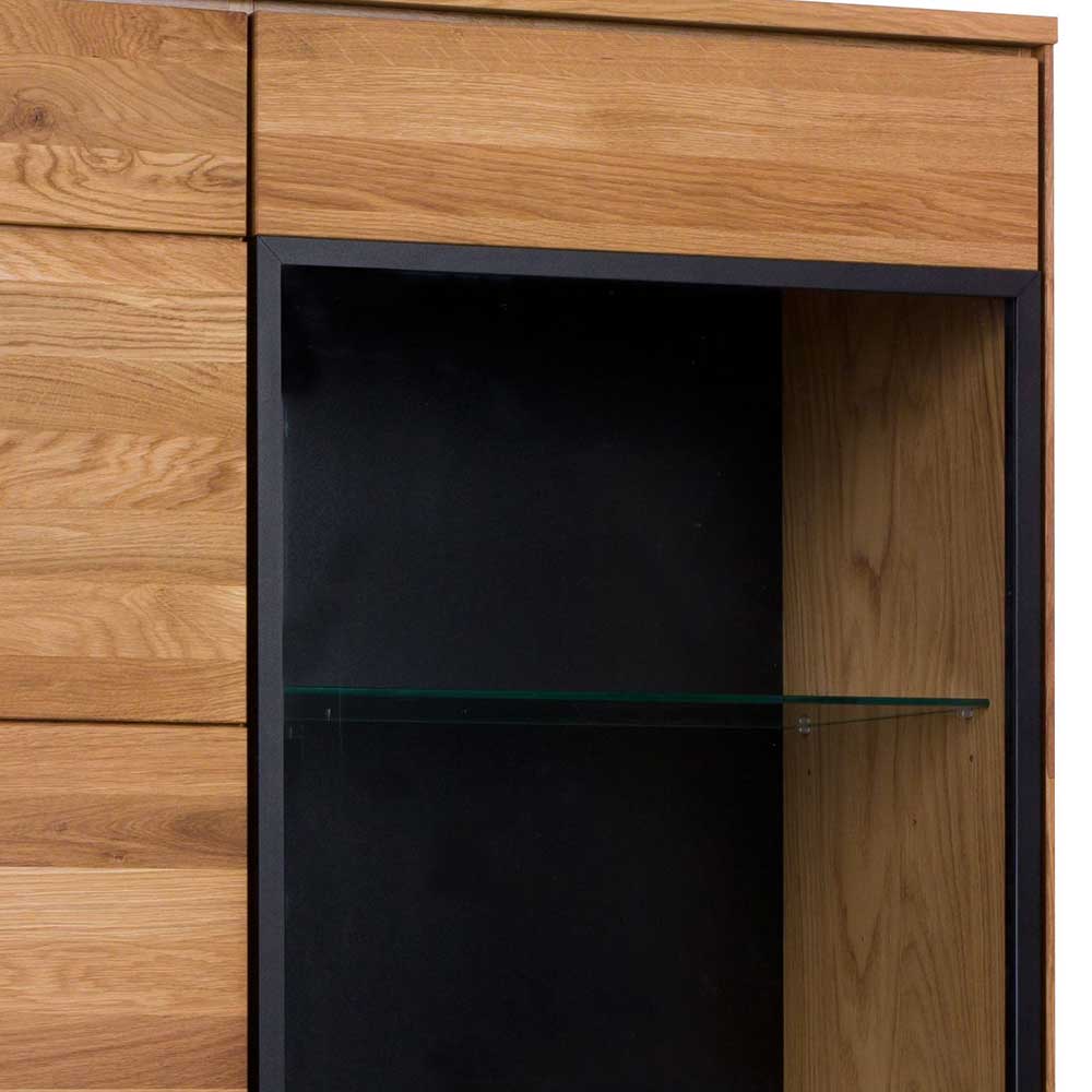 102x197x42 Wohnzimmerschrank mit Glas - 4-türig - Sennya