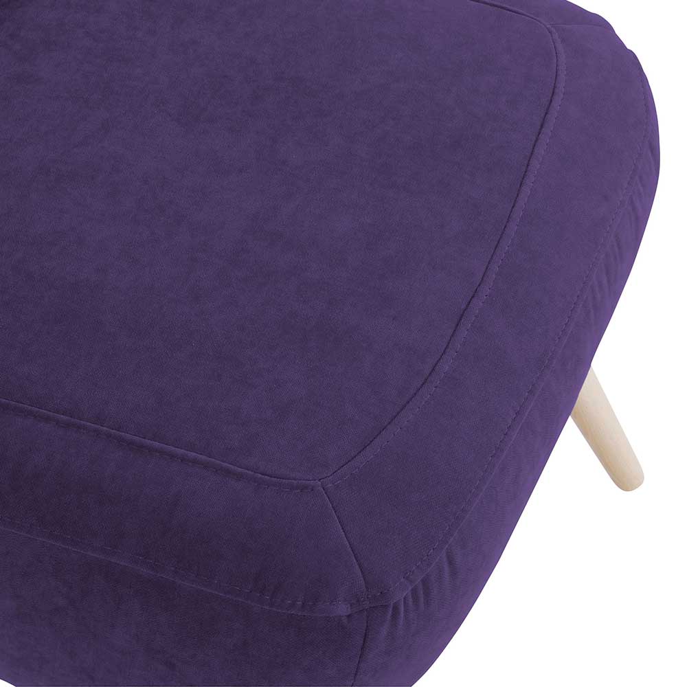 Polstersessel in Violett Velours - Coralla