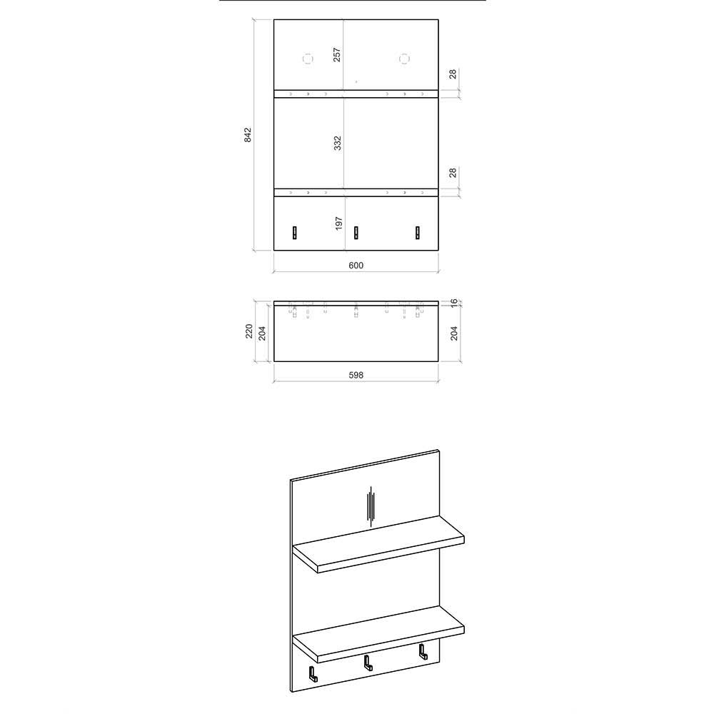 Küchenausstattung Möbel-Set mit Insel - Garisa (sechsteilig)