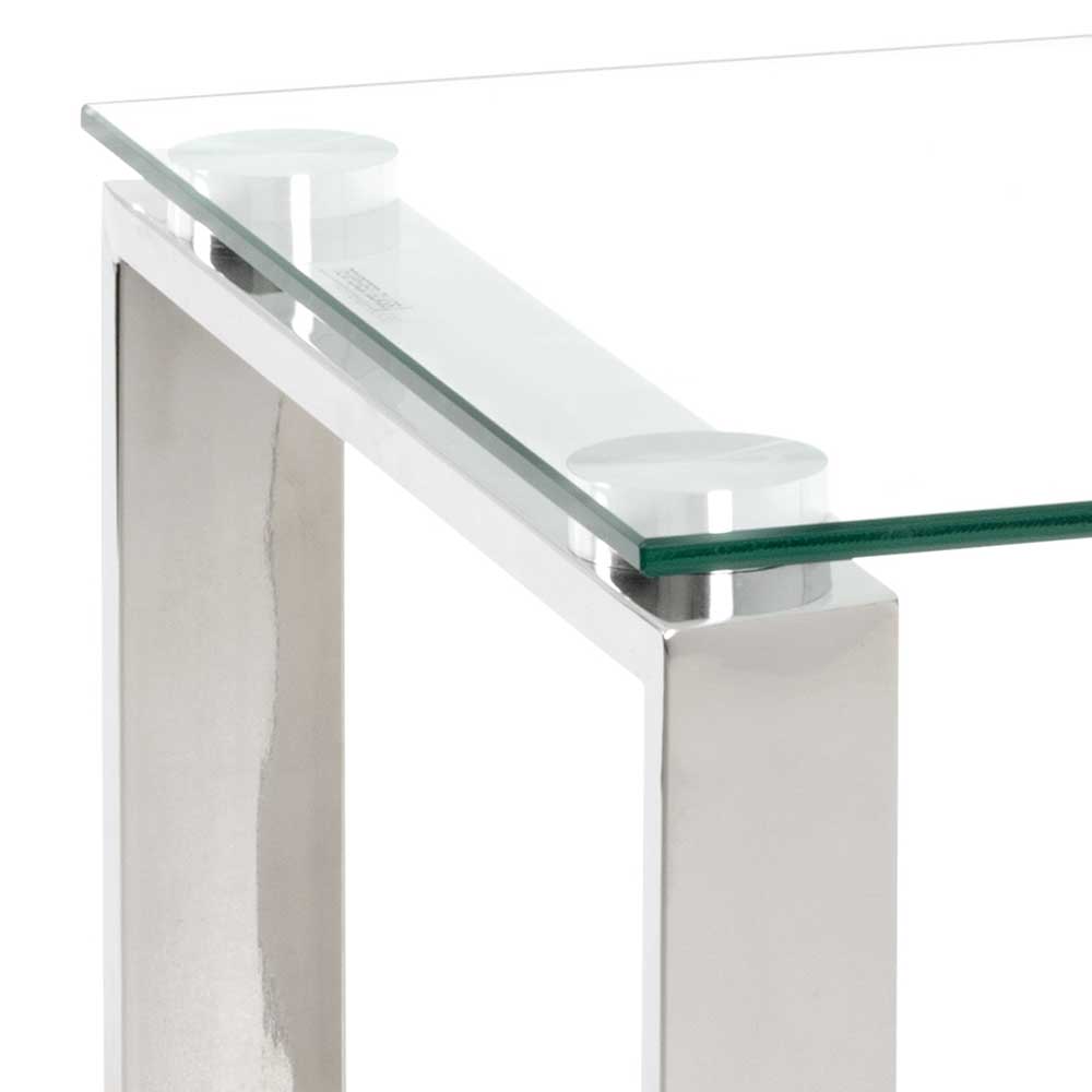 Eleganter Glas Beistelltisch 42x45x42 cm - Viesta