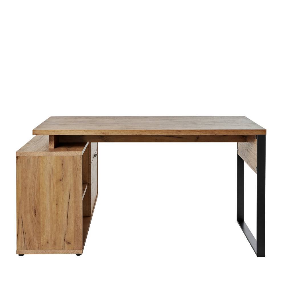 Winkel-Schreibtisch in Kerneiche Holzoptik - Estaguma