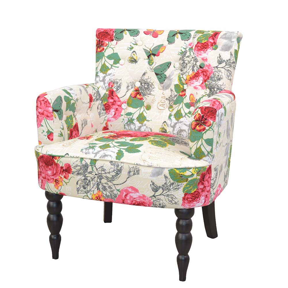 Romantic Look Sessel mit Blumen - Sylverta