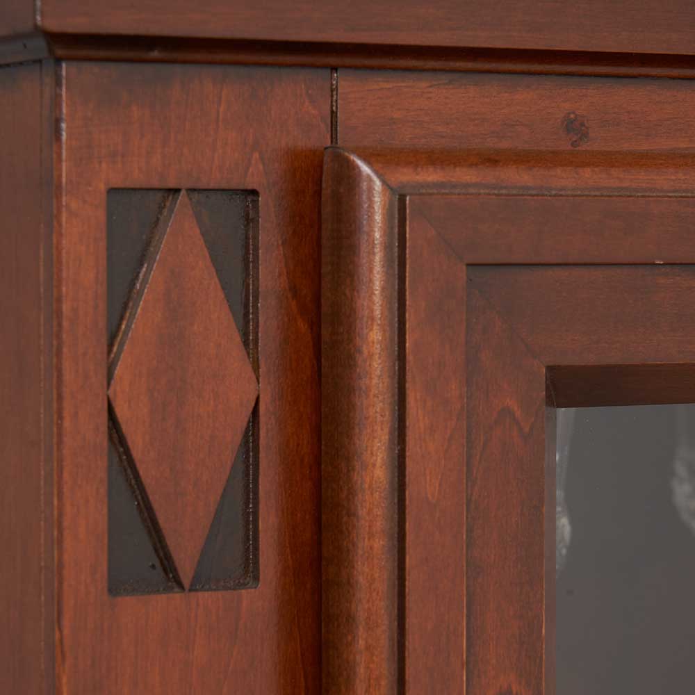 Vitrinenschrank in Walnussfarben - Sienna