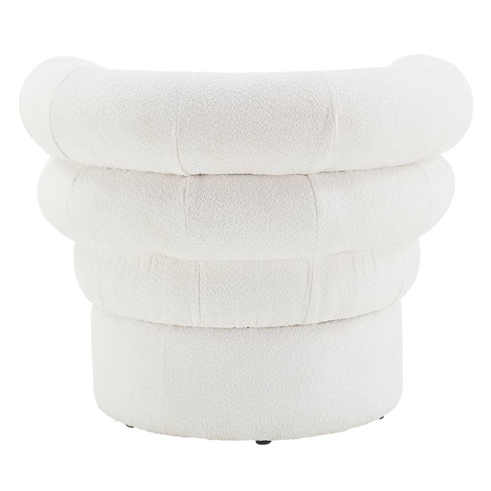 Boucle Designsessel in Weiß - Casarius