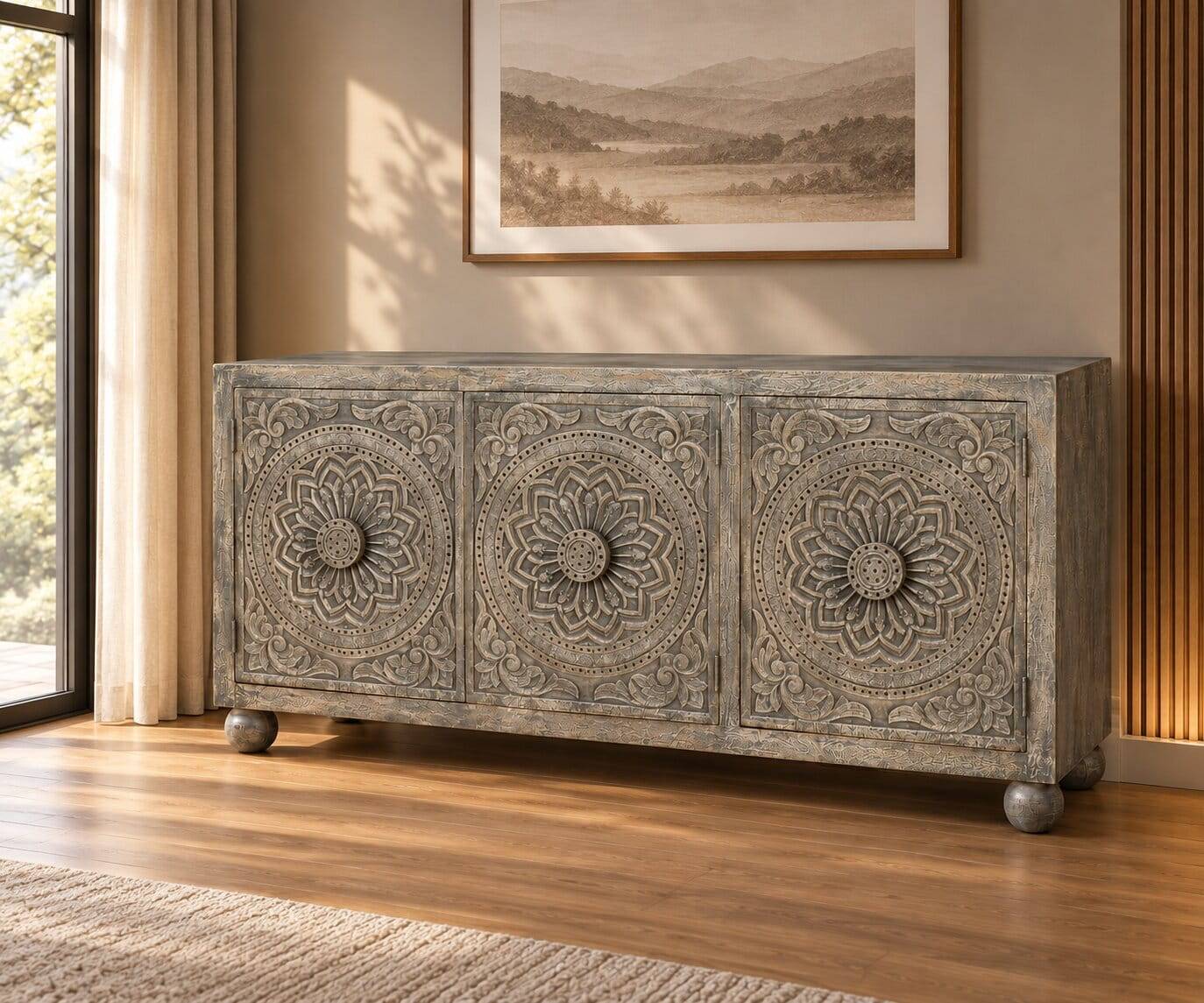 Sideboard in Grey Wash Mangoholz - Buama