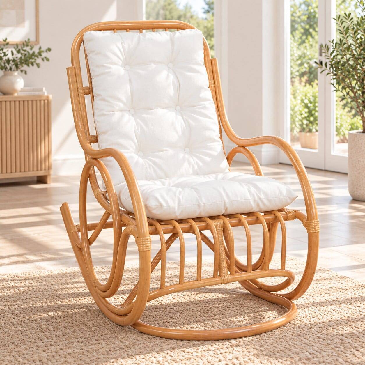 Schaukelsessel Bilcady aus Rattan