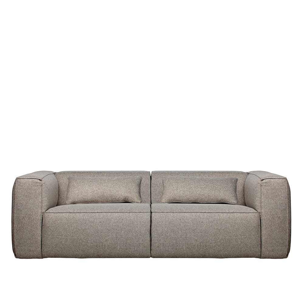 246x73x96 Dreisitzer Sofa in hellem Grau - Aluno