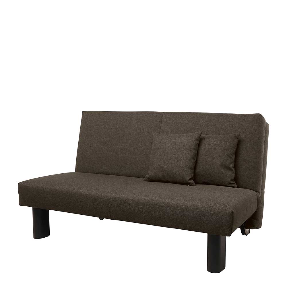 Sofa mit Bettfunktion in Braun mit Schwarz - Amor