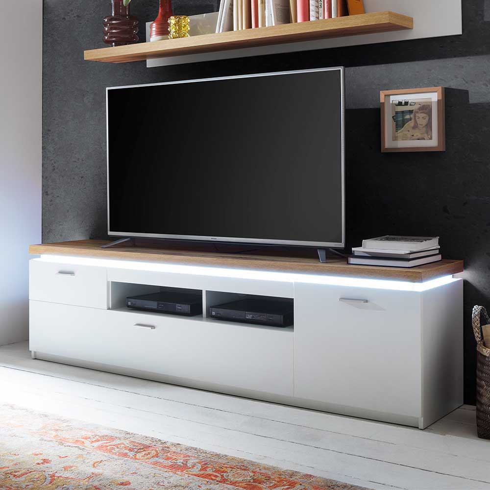 195 cm breites TV Board mit LED Beleuchtung - Caldri