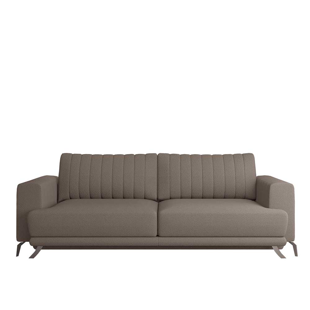 Microfaser Schlafsofa in Taupe - Cara