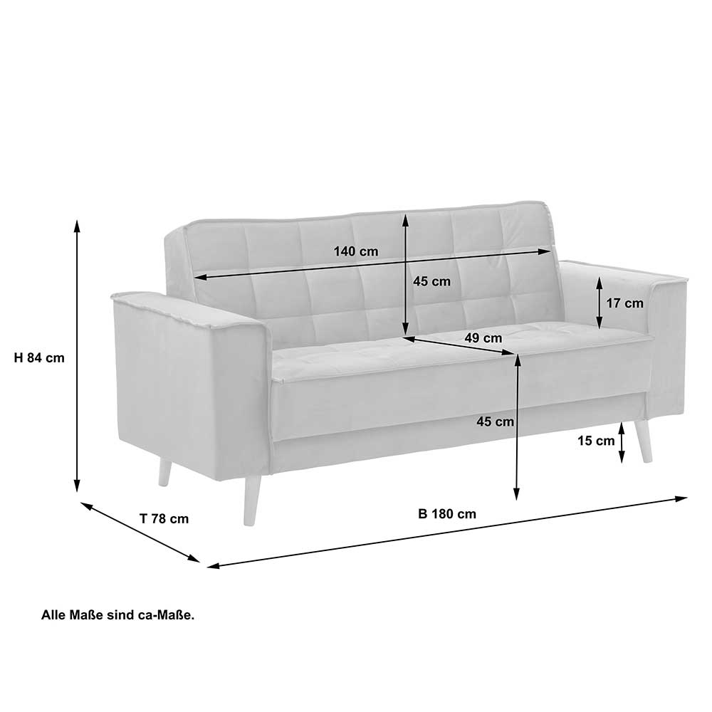 Blaugraue Couch aus Samtvelours - Lymeca