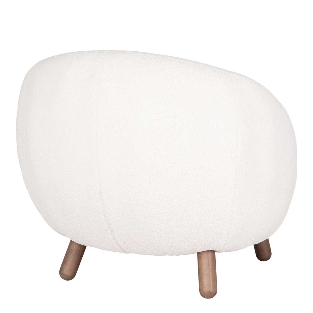 Design Sessel in Offwhite Lammfell Stoff - Tirol
