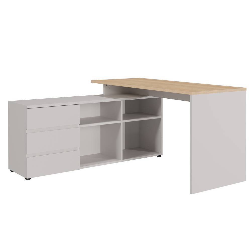 Winkel-Schreibtisch mit Seitenschrank - Andradan