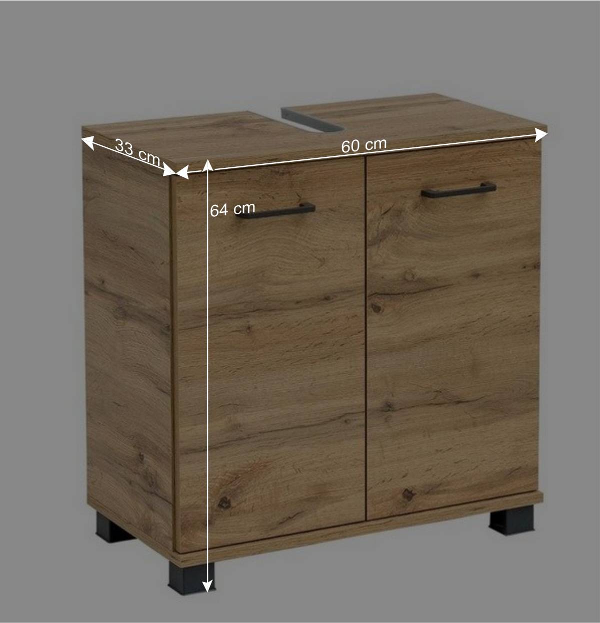 Bad Unterschrank fürs Waschbecken 60 cm breit - Jessmi