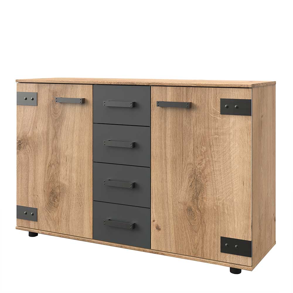 130 cm breites Sideboard in Plankeneiche NB - Enegal