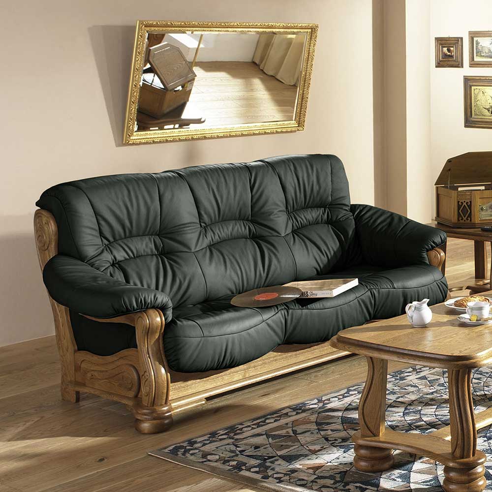 Leder-Dreisitzer Sofa mit Federkern - Opticas