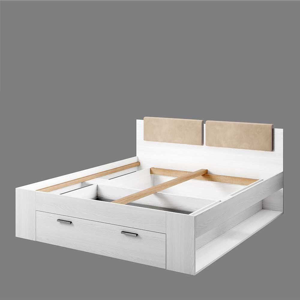 Schlafzimmermöbel in Weiß Esche Dekor - Pruducia (vierteilig)