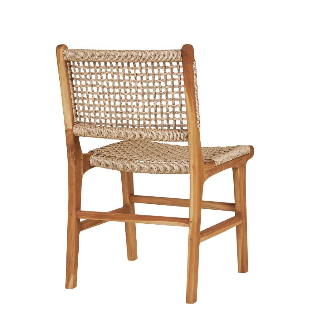 Teak Holzstühle mit Kordelgeflecht - Merlan (2er Set)