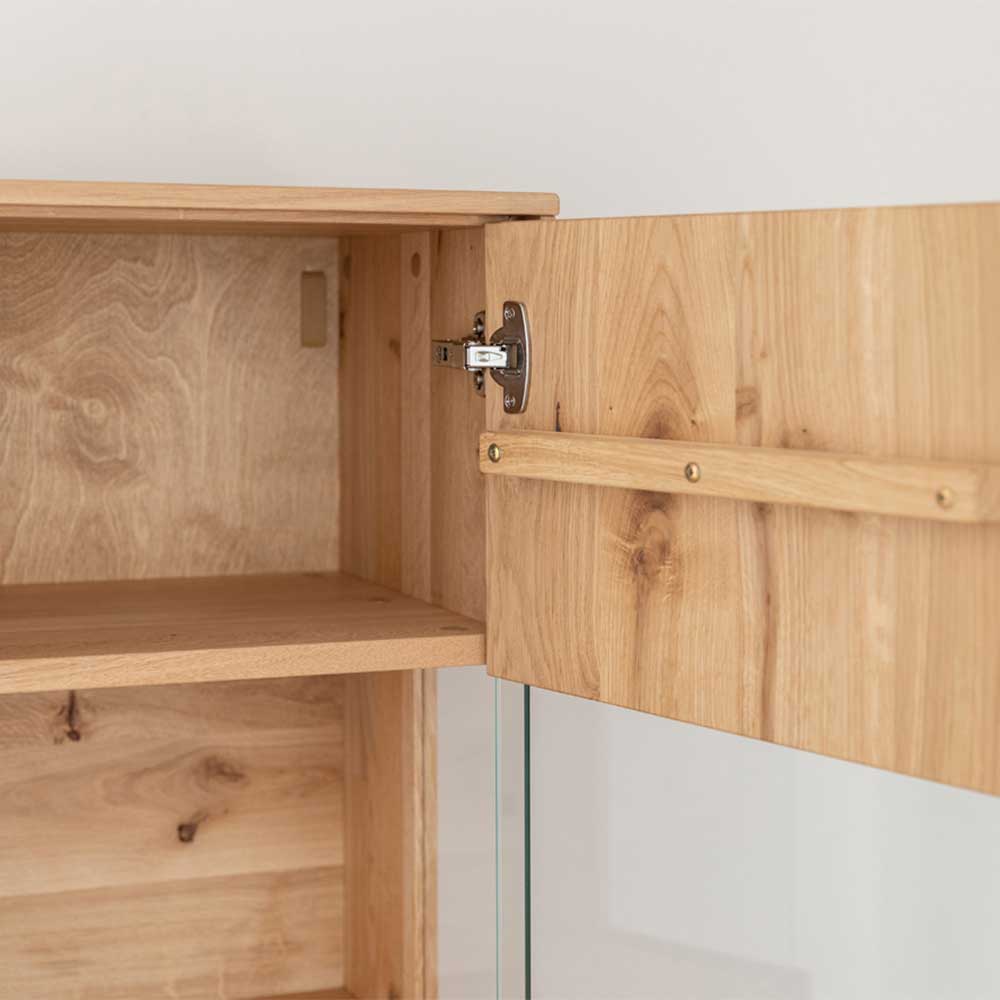 Massivholz Hängevitrine mit LED Beleuchtung - Eribella