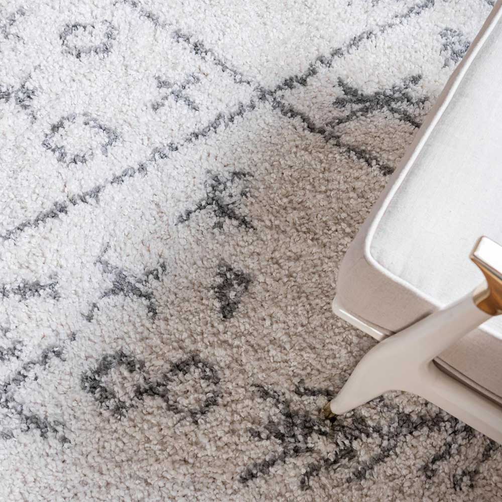 Ethno Design Teppich in Creme und Grau - Relencia
