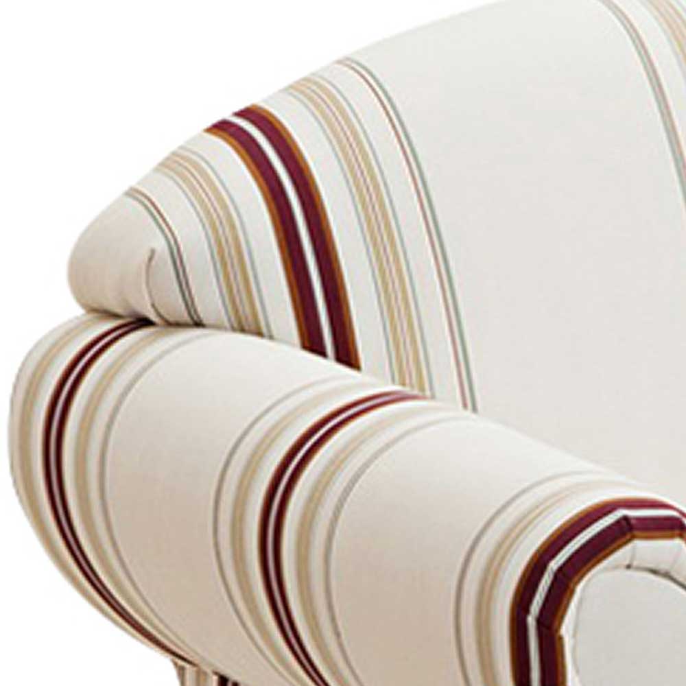 Elegantes Sofa mit Streifen in Weiß Rot Beige - Senore