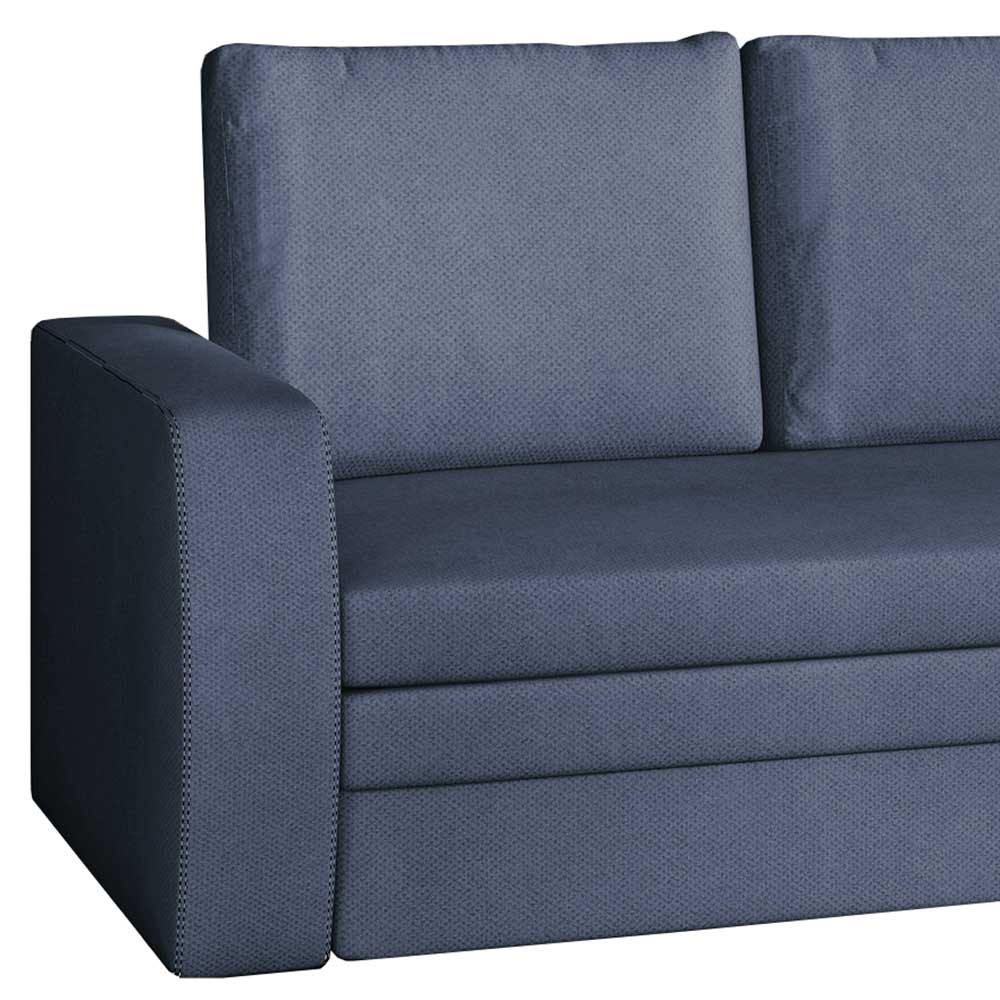 Dreisitzer Ausziehsofa in Jeansblau Samt - Adrerra