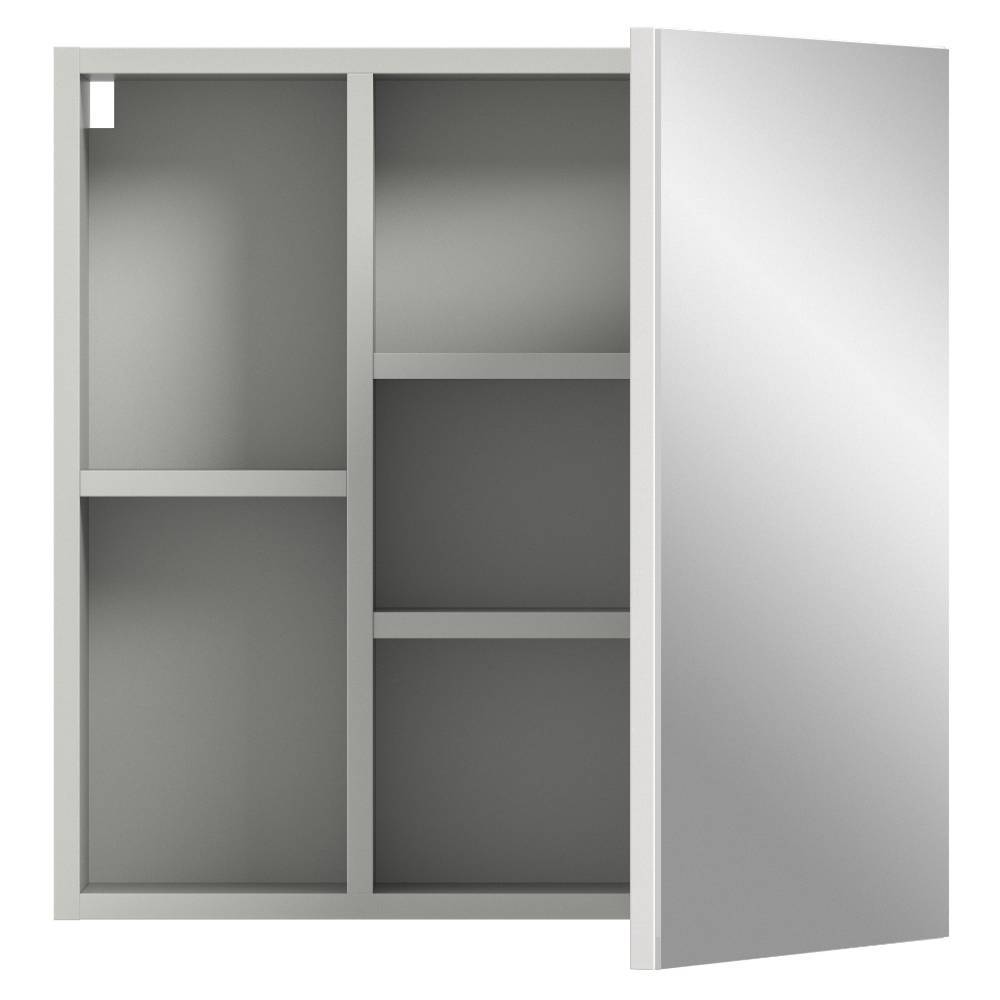 1-türiger Spiegelschrank mit offenen Fächern - Queenlo