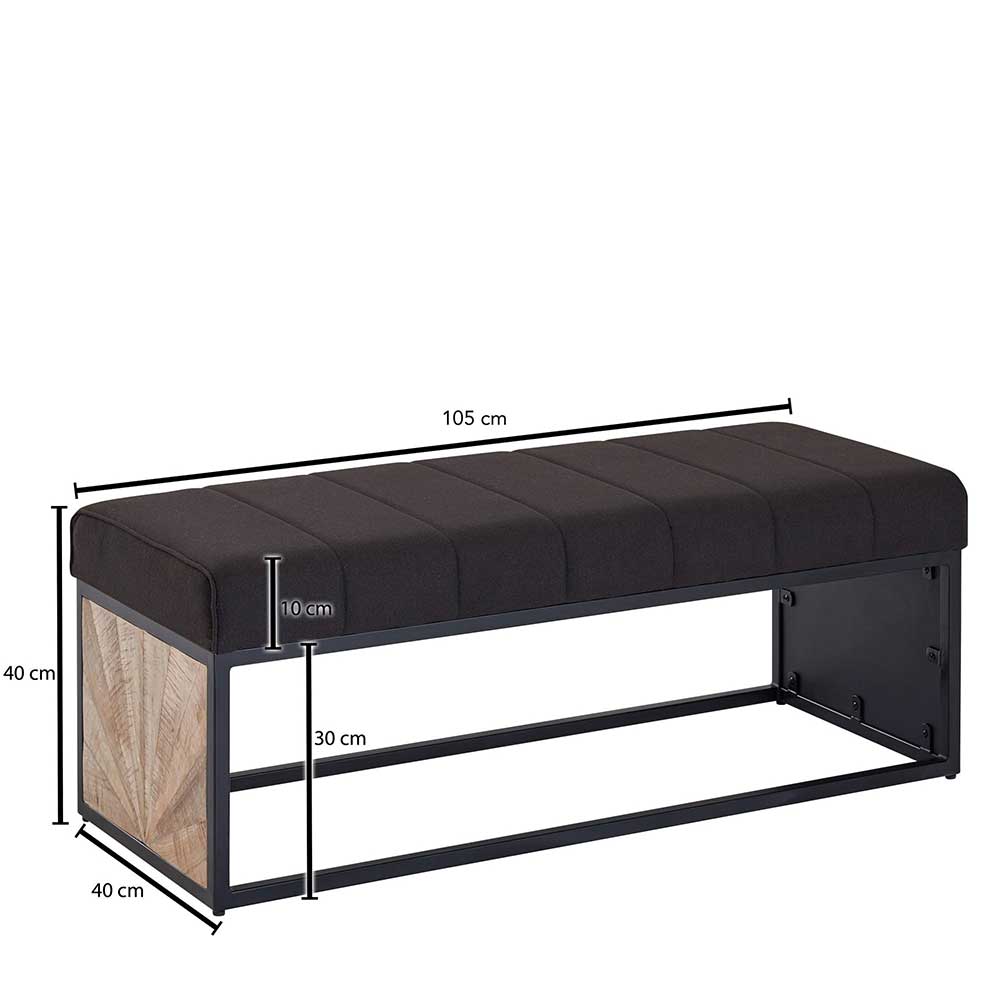 105x40x40 Design Polsterbank mit einem Sitzplatz - Rulette