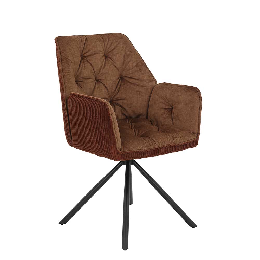 Brauner Tischsessel aus Samtvelours - Bostan (2er Set)