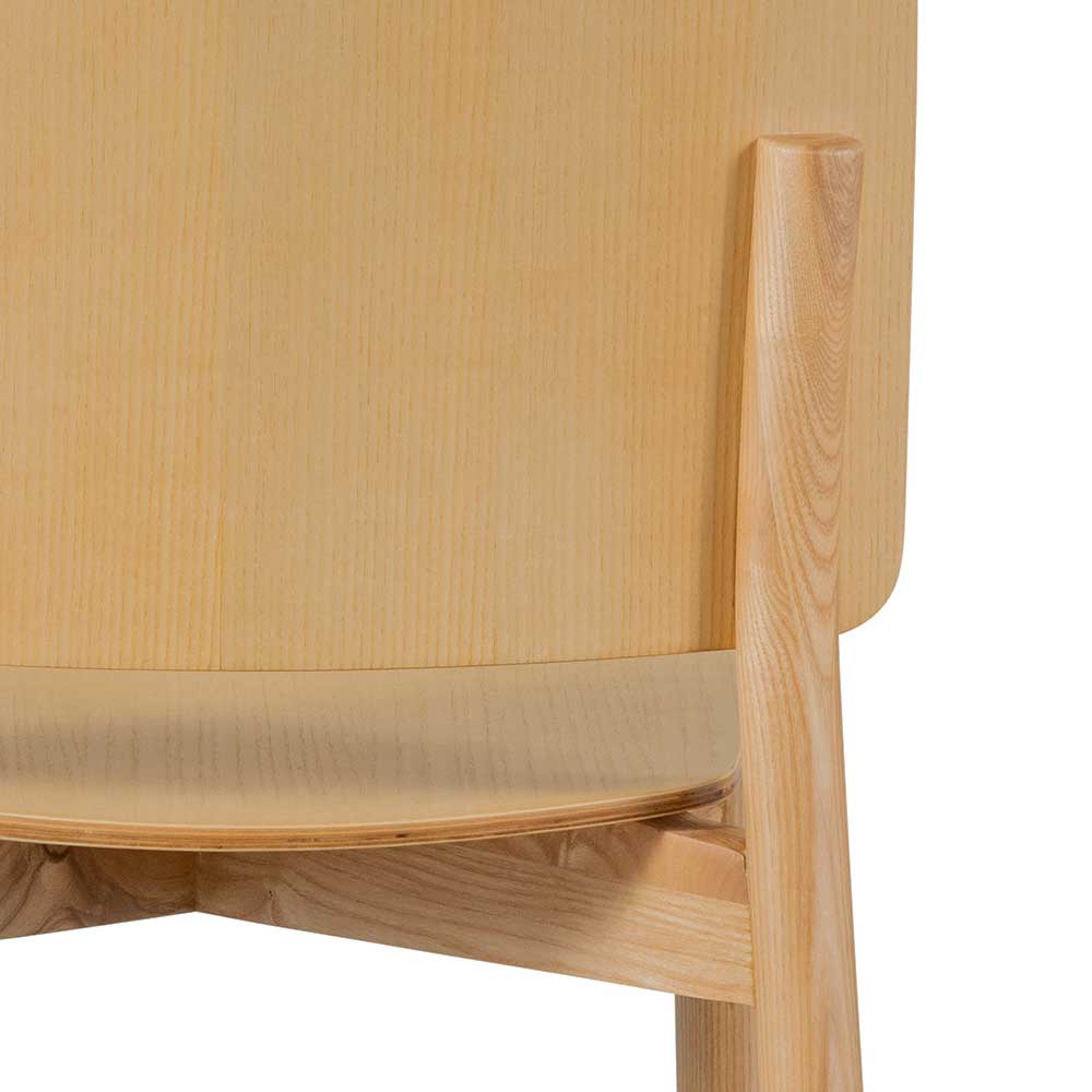 Skandi Holzstühle in Natur lackiert - Furcia (2er Set)