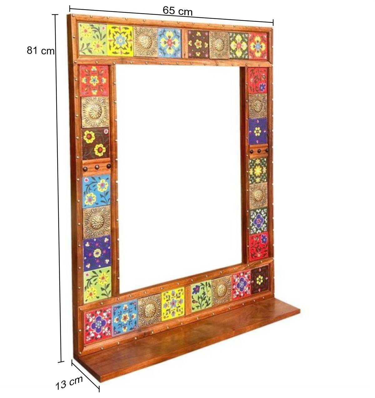 Boho Wandspiegel mit Ablage - Restaurazia