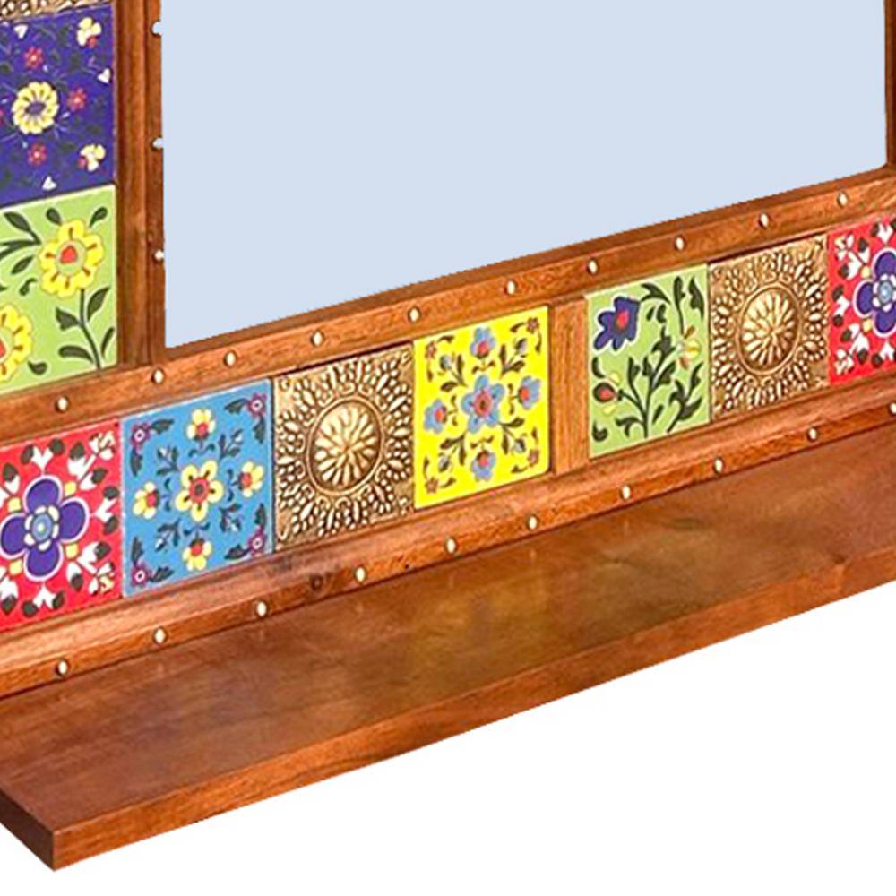 Boho Wandspiegel mit Ablage - Restaurazia