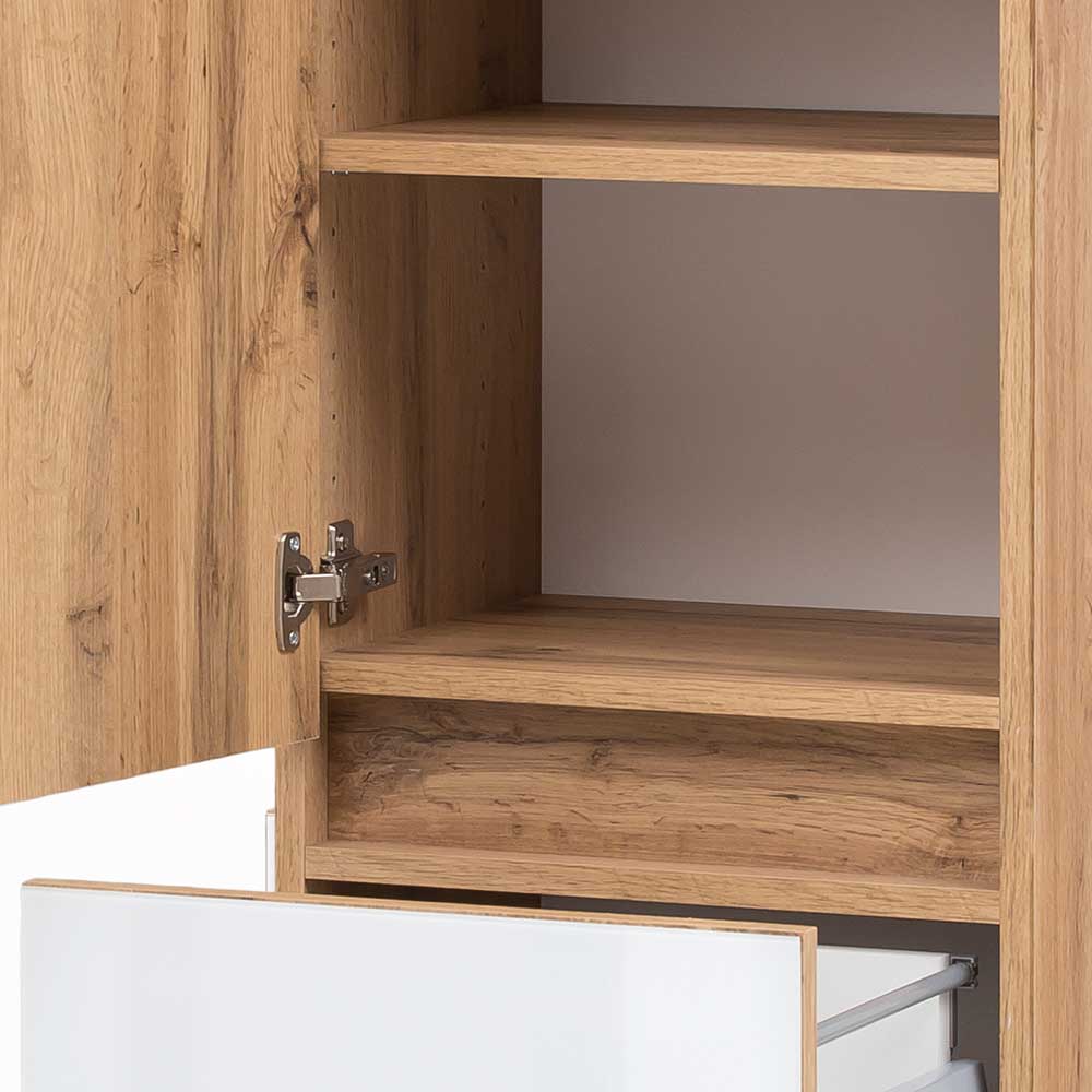 Badezimmer Hochschrank mit zwei Türen & Schublade - Vrendina