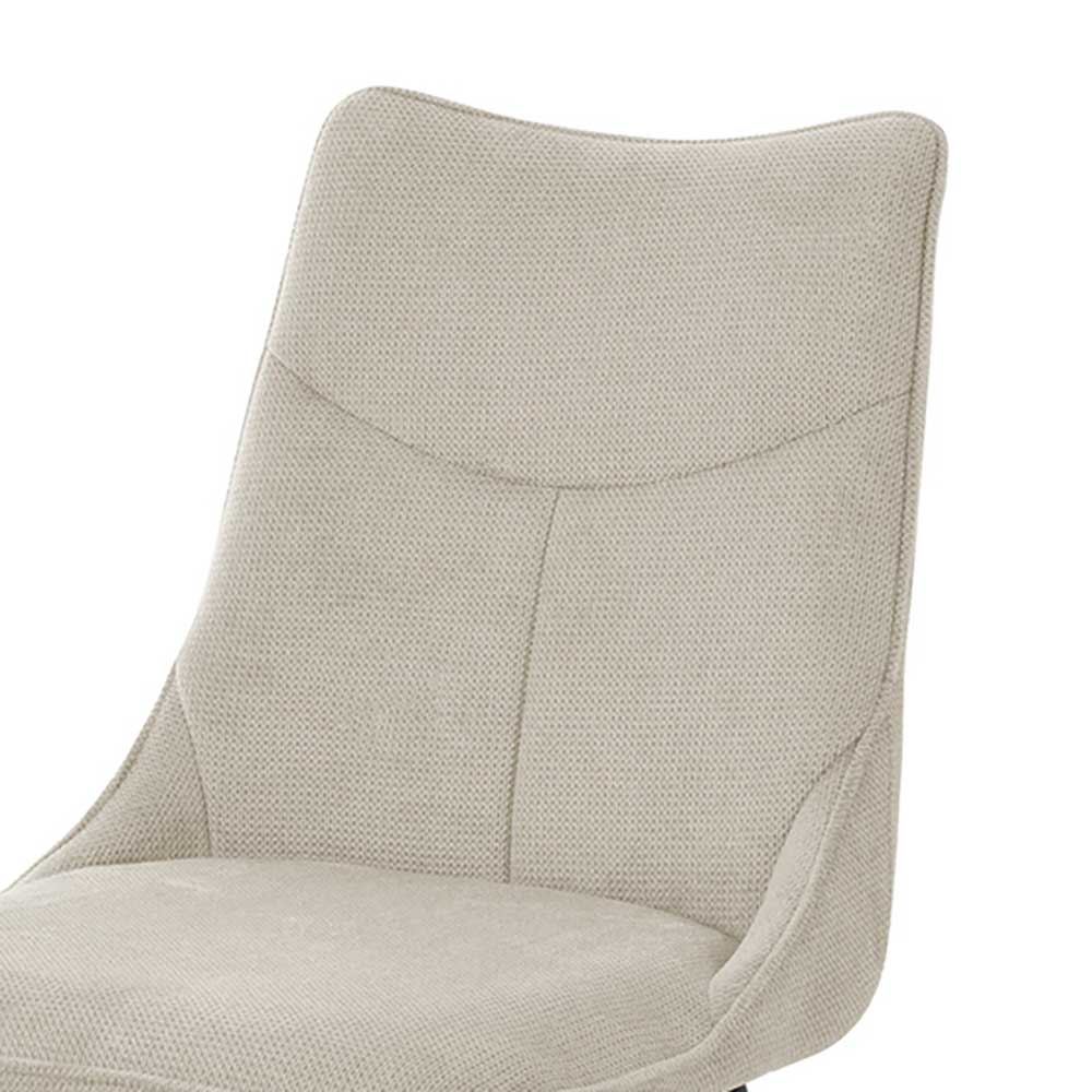Rückenlehne des Küchenstuhls in Taupe Strukturstoff mit Ziernähten im Detail im 2er Set – Dorna