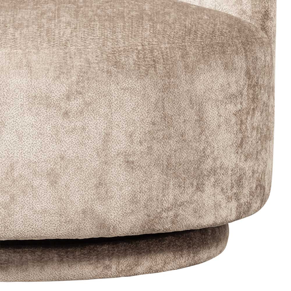 Gerundeter Chenille Wohnzimmersessel in Beige - Paryra