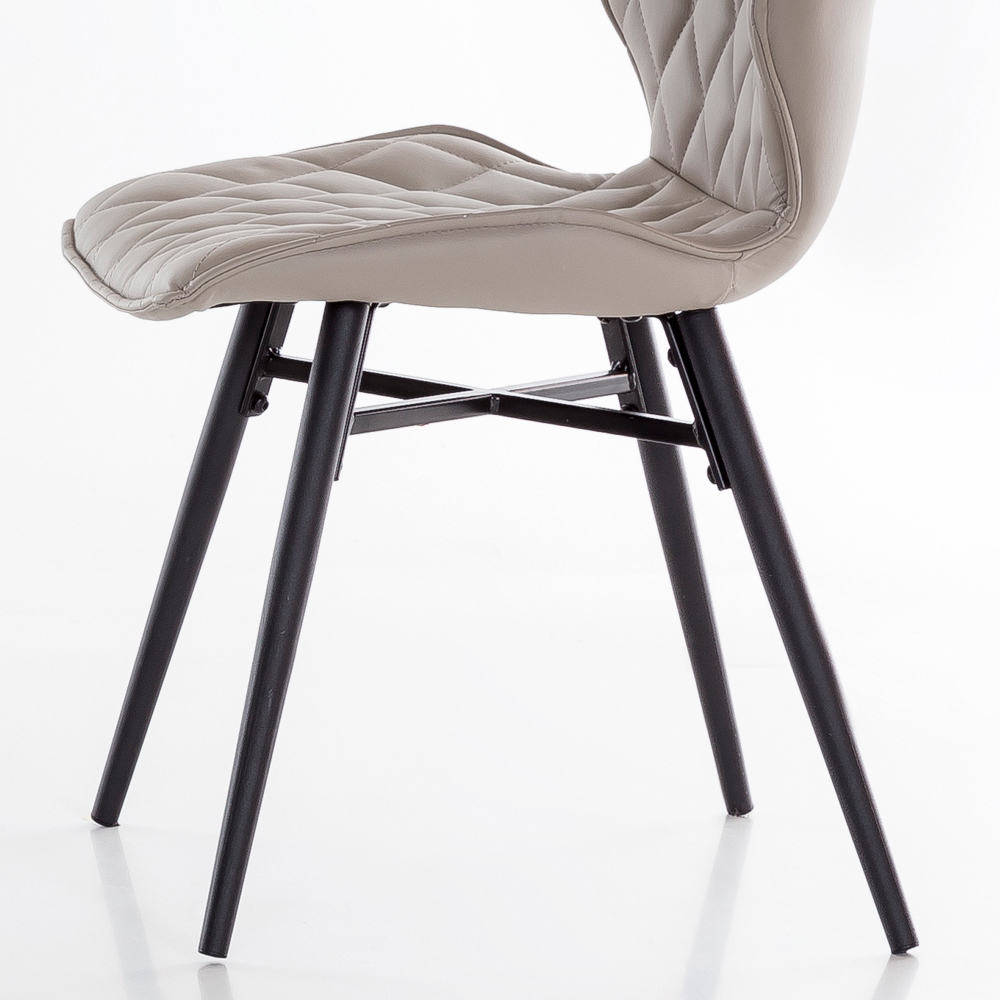 Stuhl Set Zehadra in Grau Kunstleder gesteppt (2er Set)
