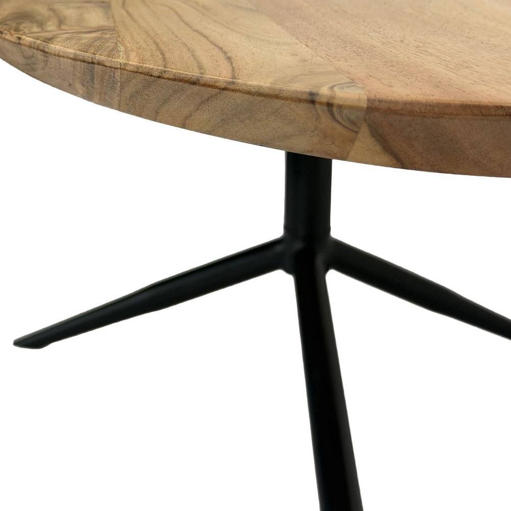 Retro-Style Couchtisch mit ovaler Holzplatte - Tyziona