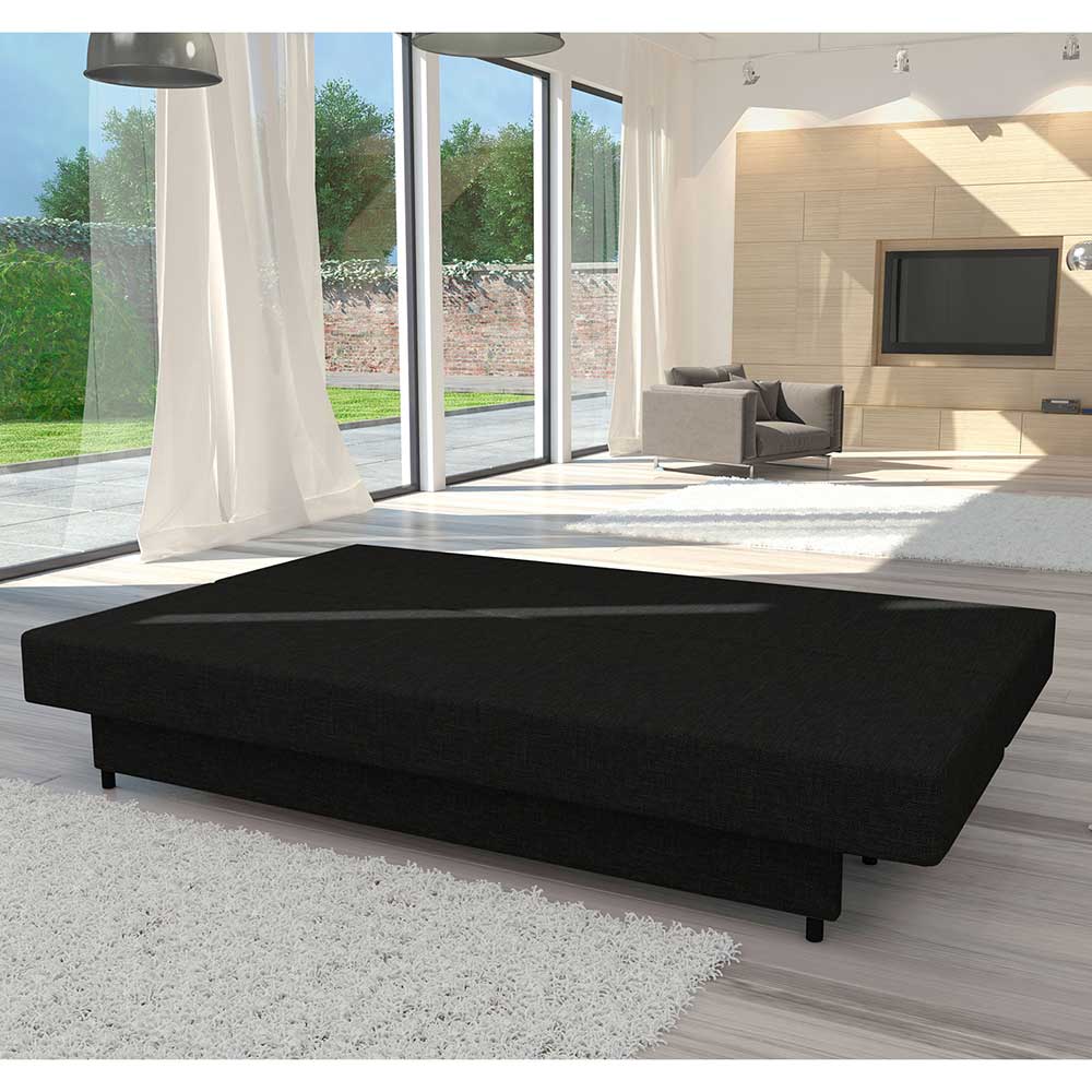 Klappsofa in Schwarzbraun Stoffbezug - Ireteo