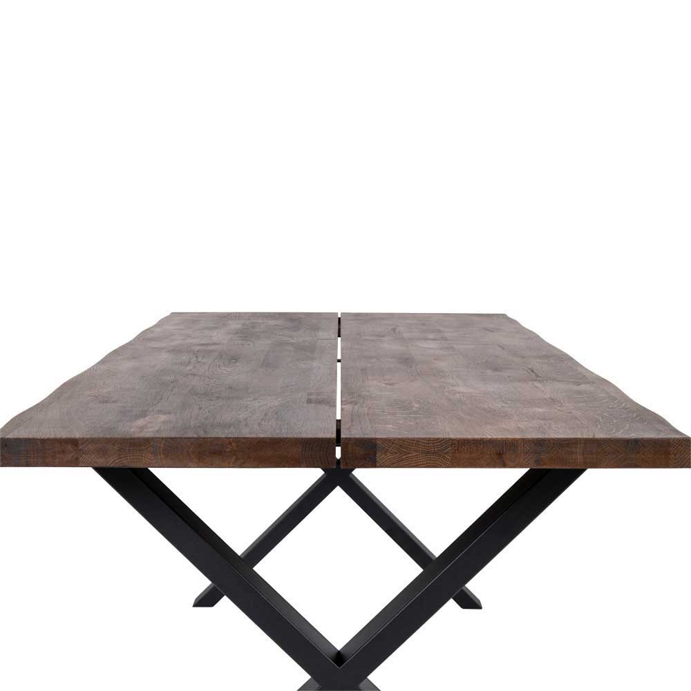 Dunkler Eiche Tisch & Stühle in Dunkelbraun - Jovena (siebenteilig)