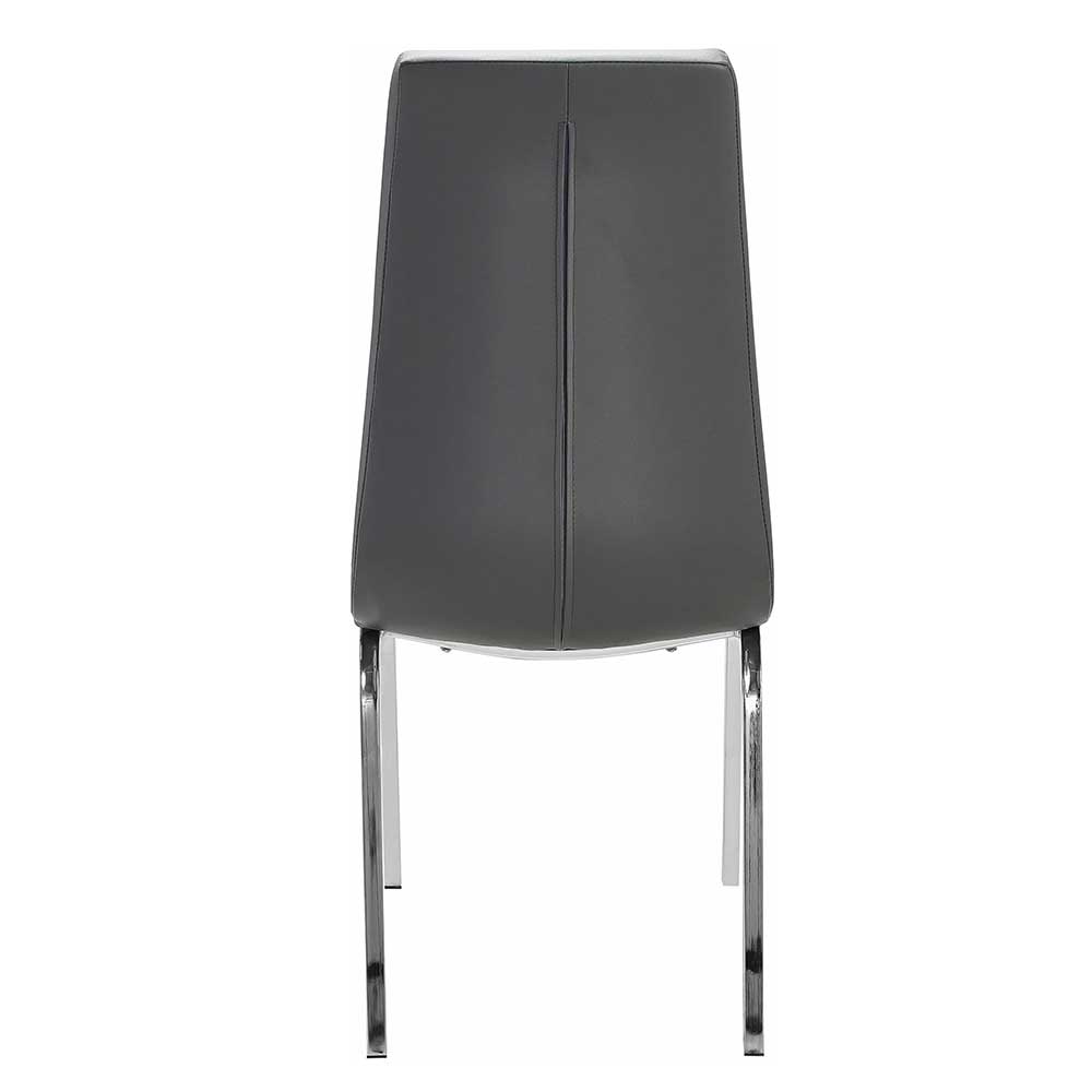 Kunstleder Küchenstühle in Grau - Alonso (2er Set)