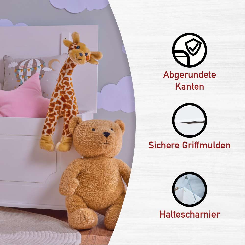 89x53x47 Landhaus Truhe in Weiß - Vaslui