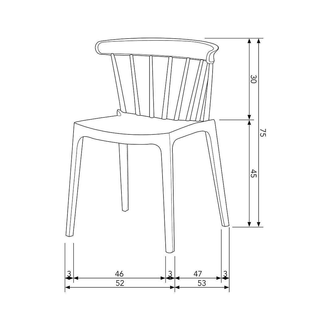 Design Kunststoff Stuhl in Hellgrün - Dave (2er Set)