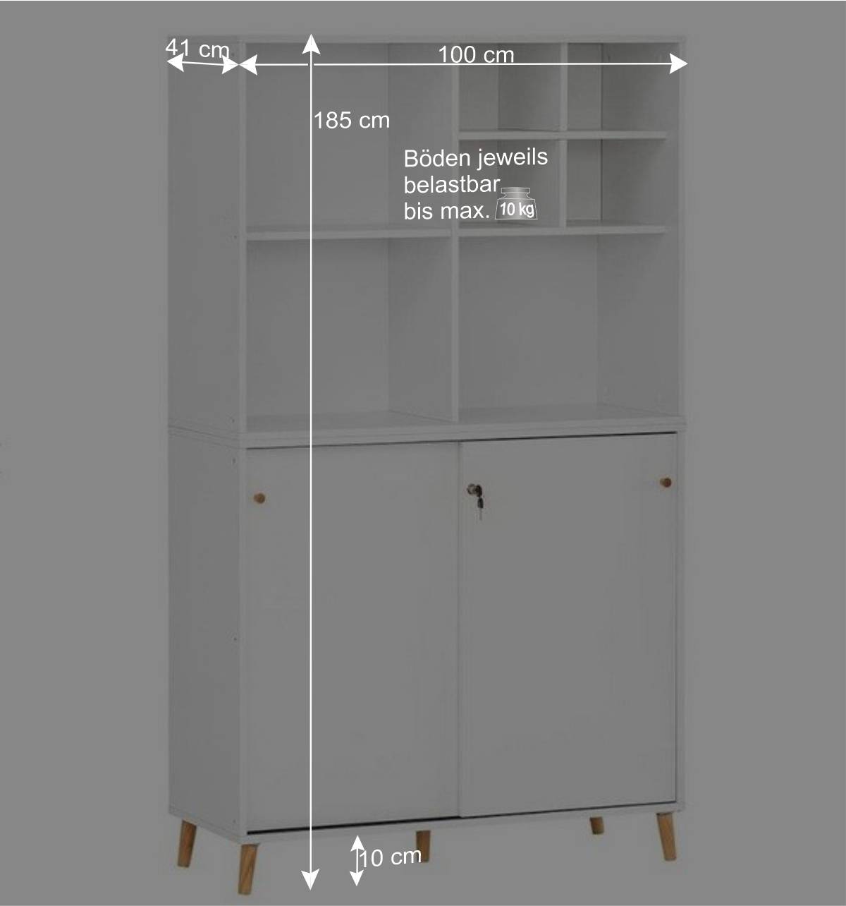 Ordnerschrank und Regal in Weiß - Obtin